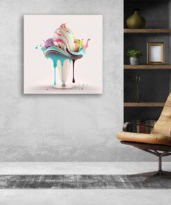 Abstract Ice Cream in a Porcelain Dessert Shoot