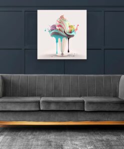 Abstract Ice Cream in a Porcelain Dessert Shoot