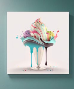 Abstract Ice Cream in a Porcelain Dessert Shoot