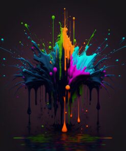 abstract multi colour liquid splash
