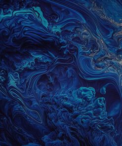 Rich Blue Abstract Swirls Printed Art
