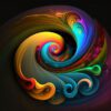 Abstract colour paint swirls