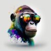 abstract ape wearing sunglasses
