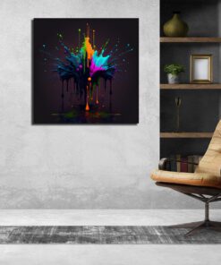 abstract multi colour liquid splash