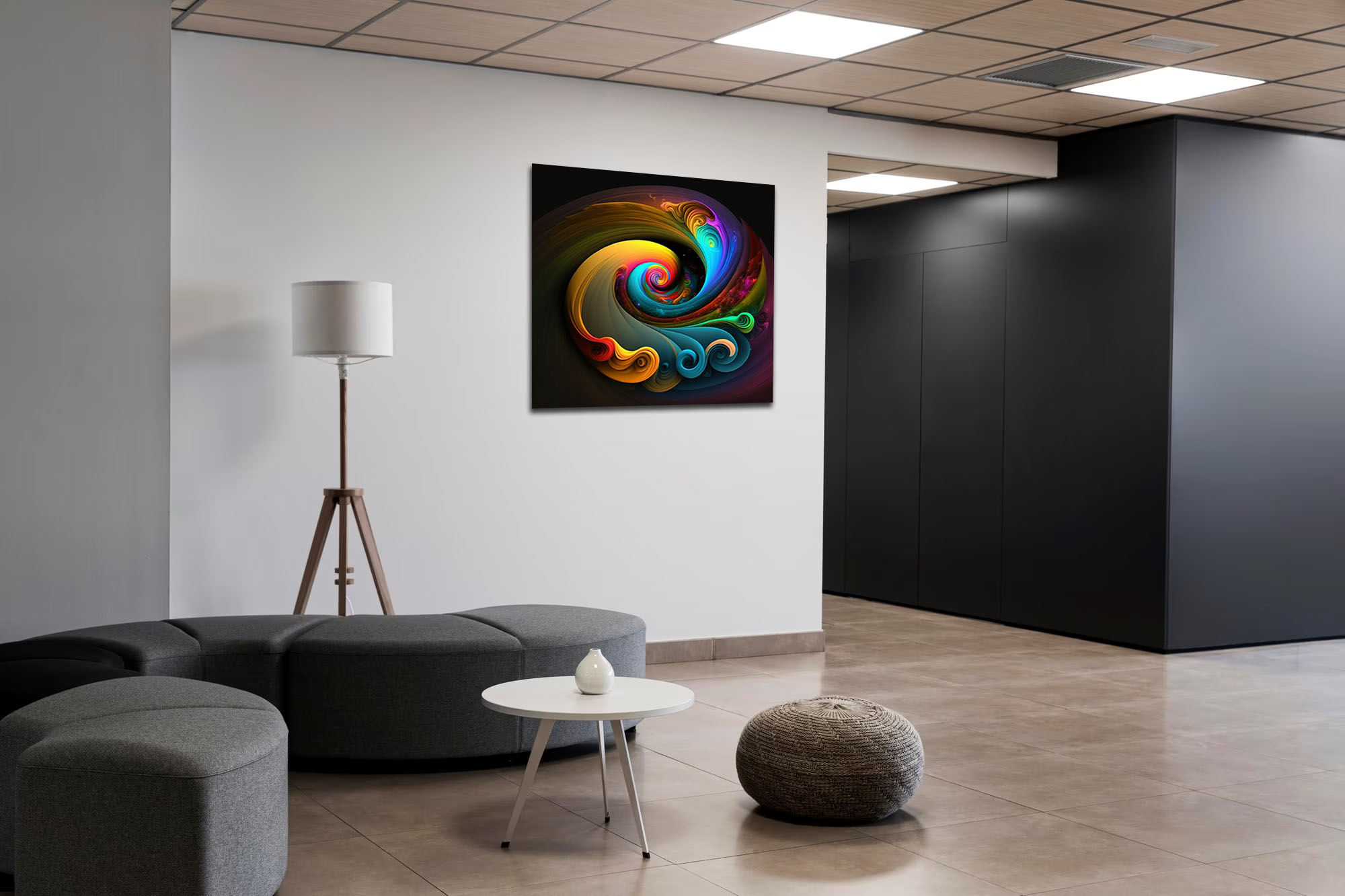 Abstract colour paint swirls