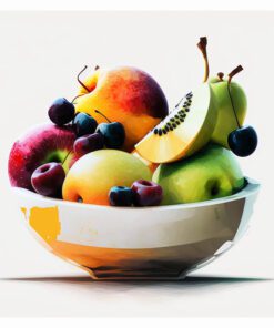 abstract fruit in a bowl art piece