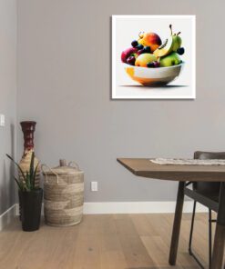abstract fruit in a bowl art piece