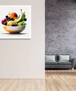 abstract fruit in a bowl art piece