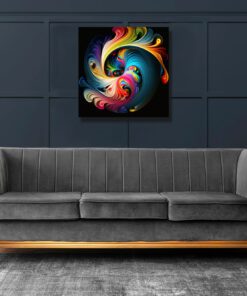 hyper-detailed multi-coloured swirls abstract art
