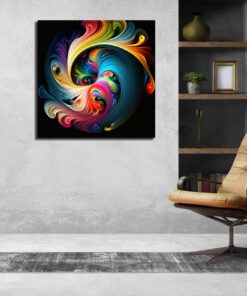 hyper-detailed multi-coloured swirls abstract art