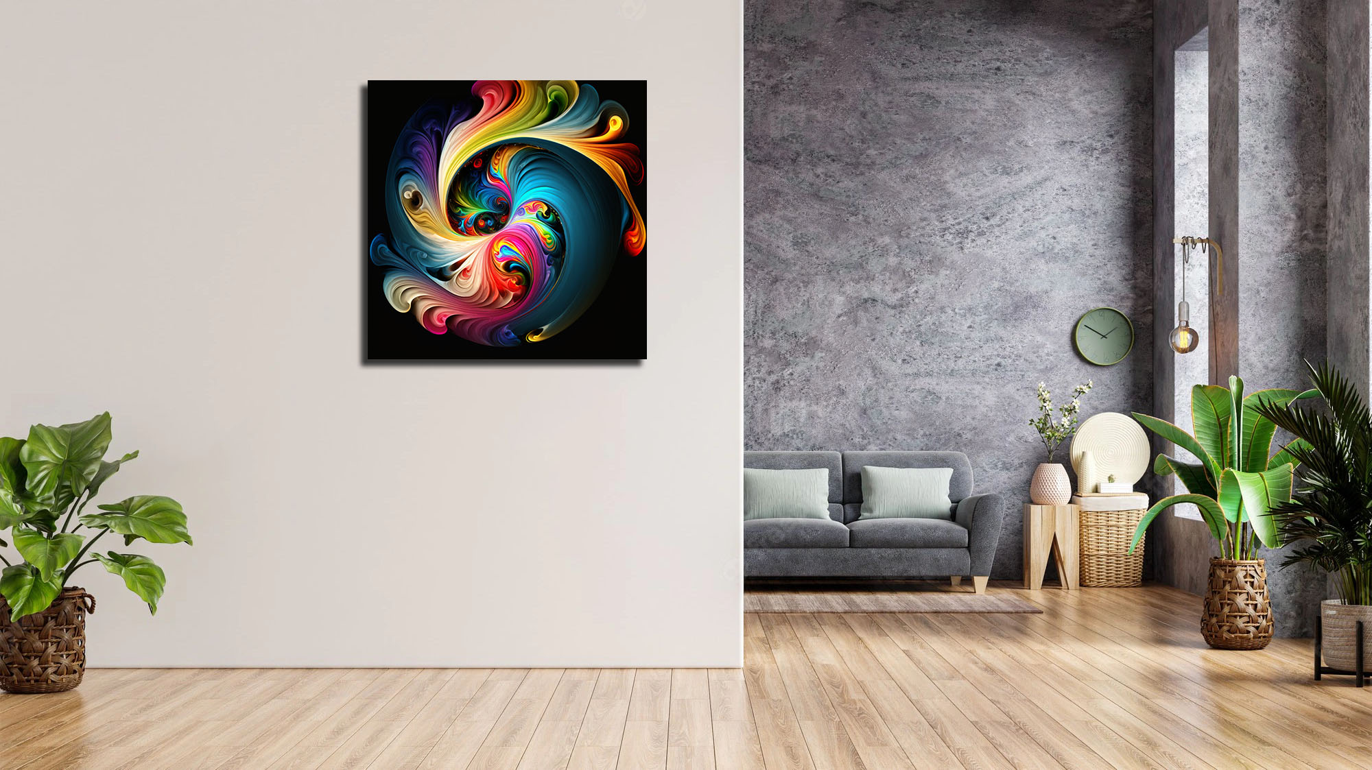 hyper-detailed multi-coloured swirls abstract art