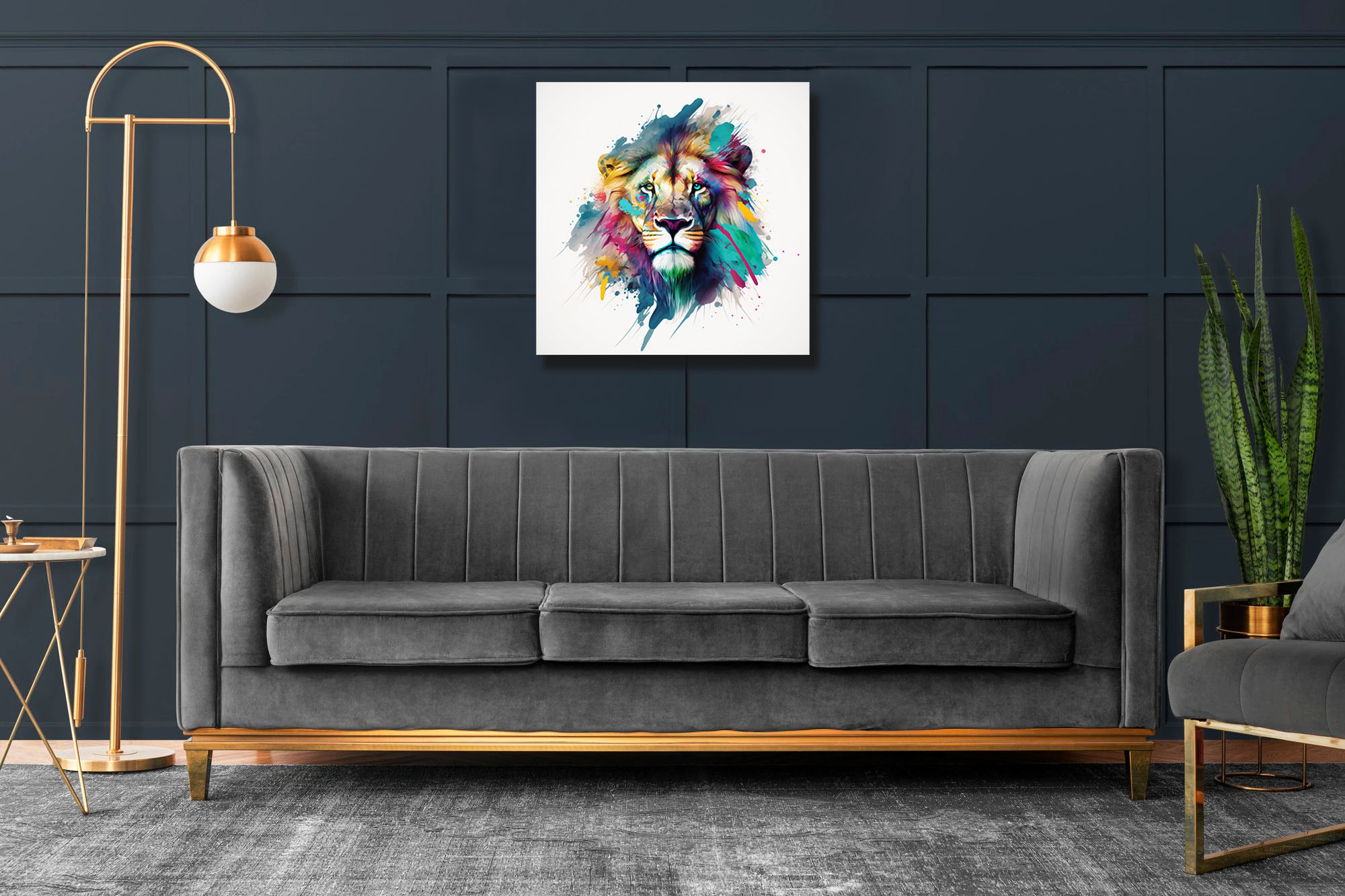 abstract lion art