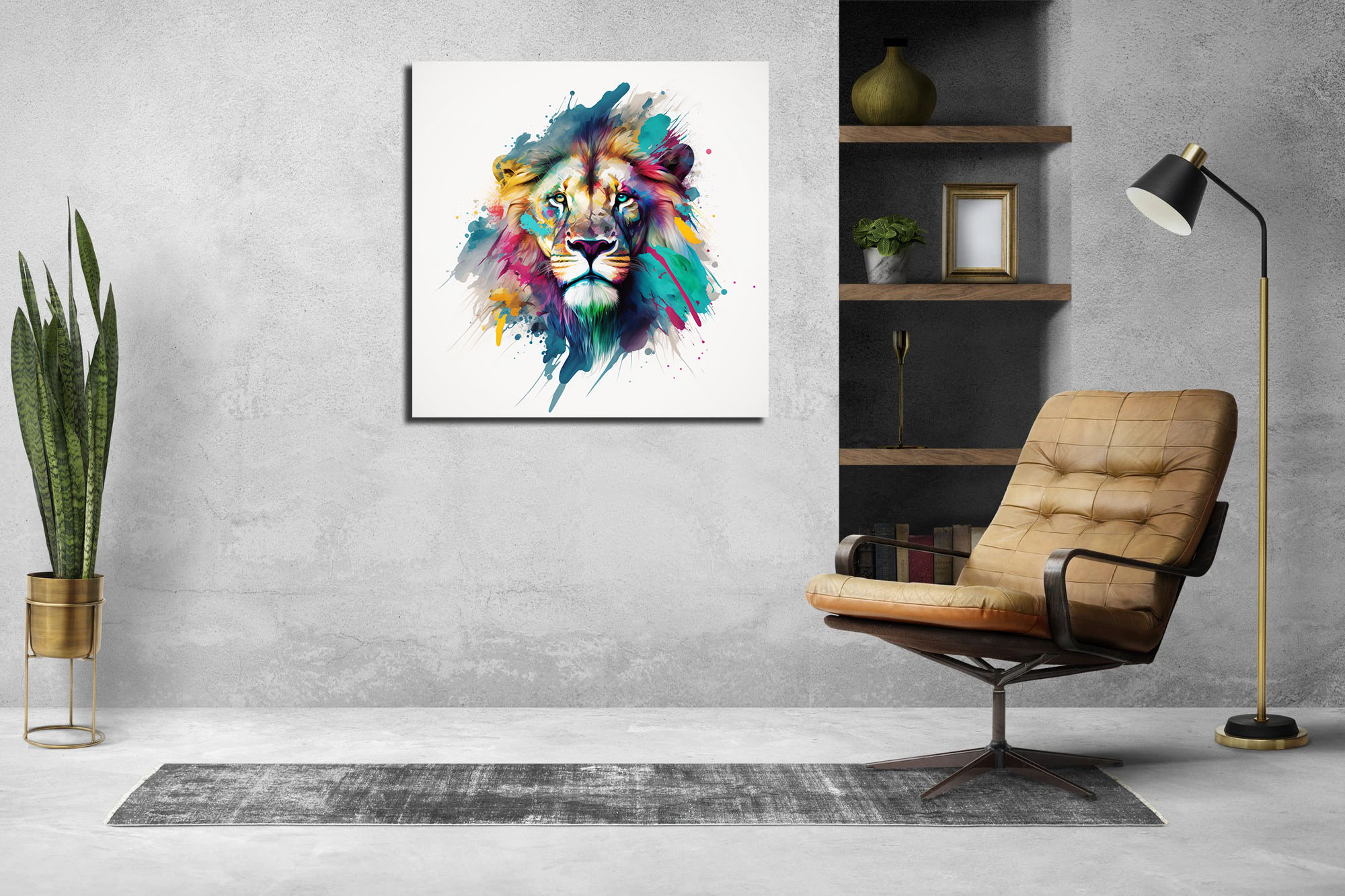 abstract lion art