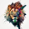 abstract lion art