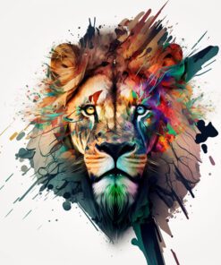 abstract lion art