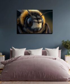 super close up of a bumblebee art piece
