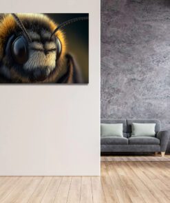 super close up of a bumblebee art piece