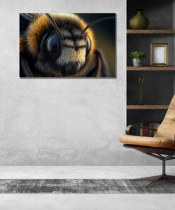 super close up of a bumblebee art piece