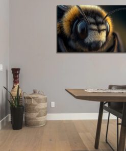 super close up of a bumblebee art piece