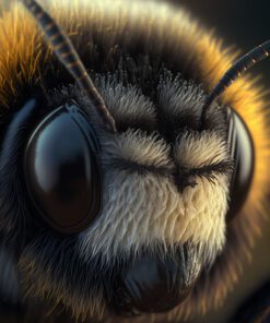 super close up of a bumblebee art piece
