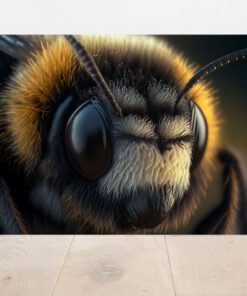 super close up of a bumblebee art piece