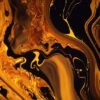 Black and Gold Marble Abstract Art Piece
