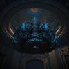 Regal Blue Crest Chandelier Printed Art