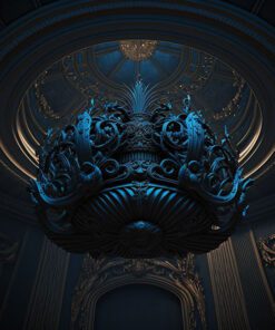 Regal Blue Crest Chandelier Printed Art