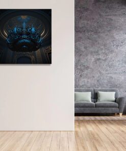 Regal Blue Crest Chandelier Printed Art