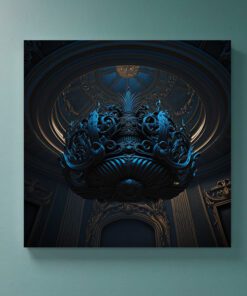 Regal Blue Crest Chandelier Printed Art