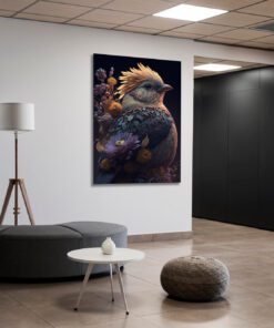 Gothic Bird and Foliage Art Piece