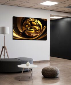 Gold and Black Marble Abstract Canvas Print