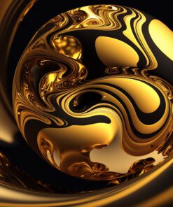 Gold and Black Marble Abstract Canvas Print