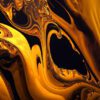 Black and Gold Marble Abstract Art Piece