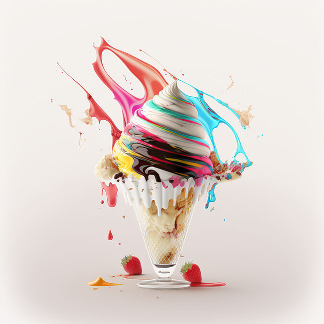 Abstract Ice Cream in a Glass Dessert Shoot