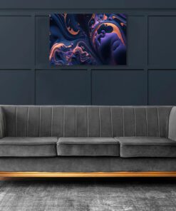 Purple, Peach and Blue Abstract Swirls Abstract Printed Art