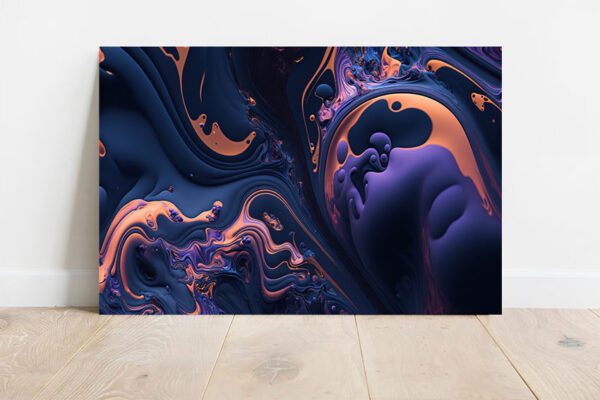 Purple, Peach and Blue Abstract Swirls Abstract Printed Art