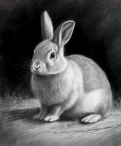 charcoal sketch of a rabbit
