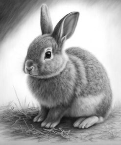charcoal sketch of a rabbit