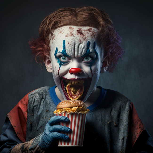Astonishing Demon Clown Child Print