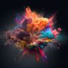 multi-coloured powder explosion abstract art