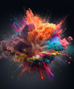 multi-coloured powder explosion abstract art
