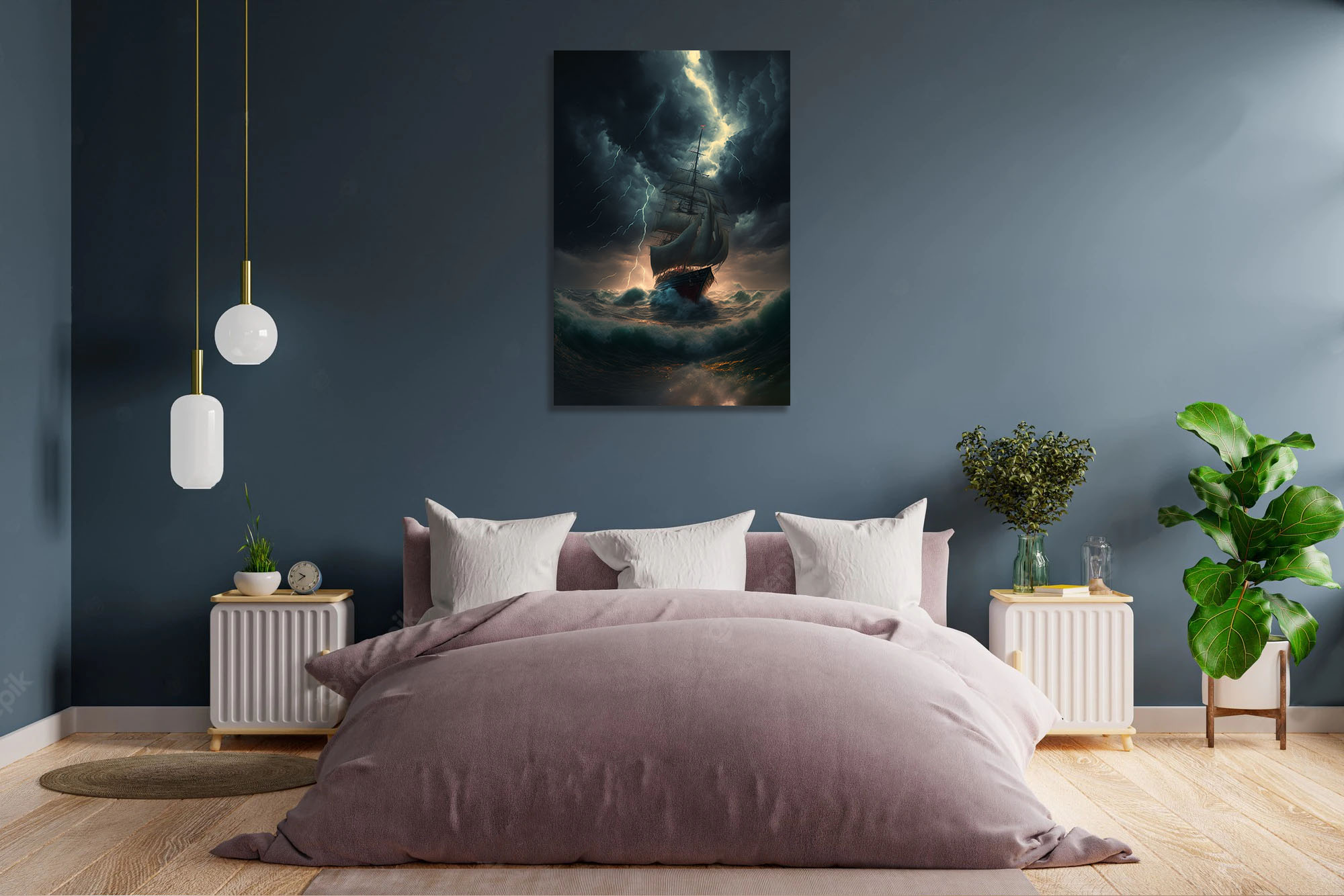 Sailing Through the Storm: A Watercolour Masterpiece - Image 6