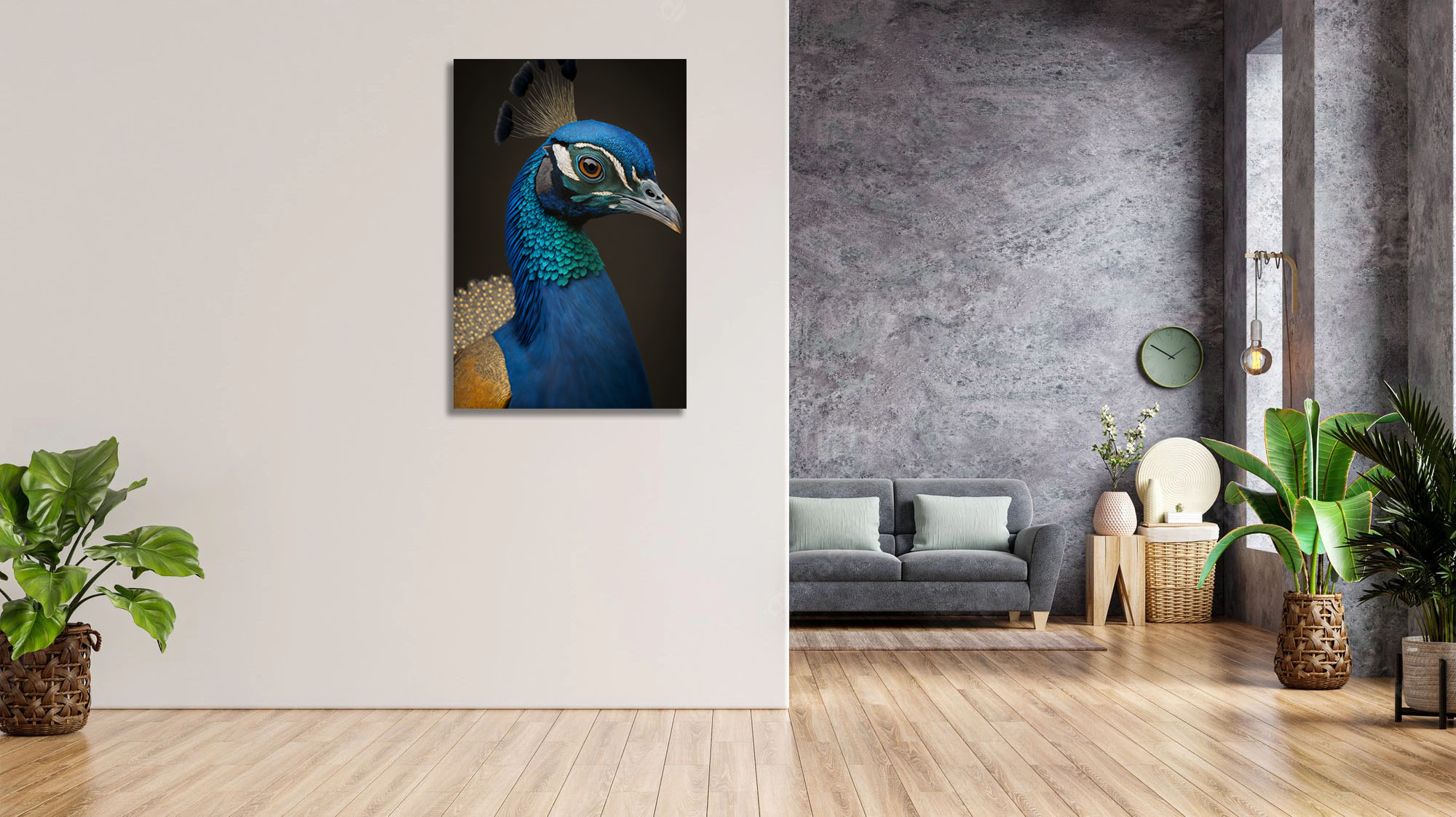 Hyperrealistic Peacock Canvas: Majestic Artwork - Image 6