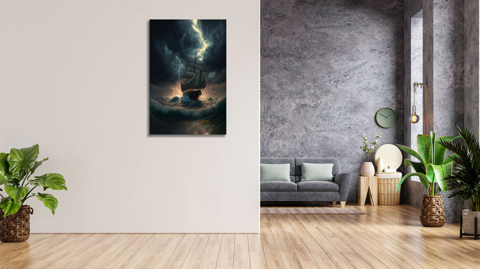 Sailing Through the Storm: A Watercolour Masterpiece - Image 5