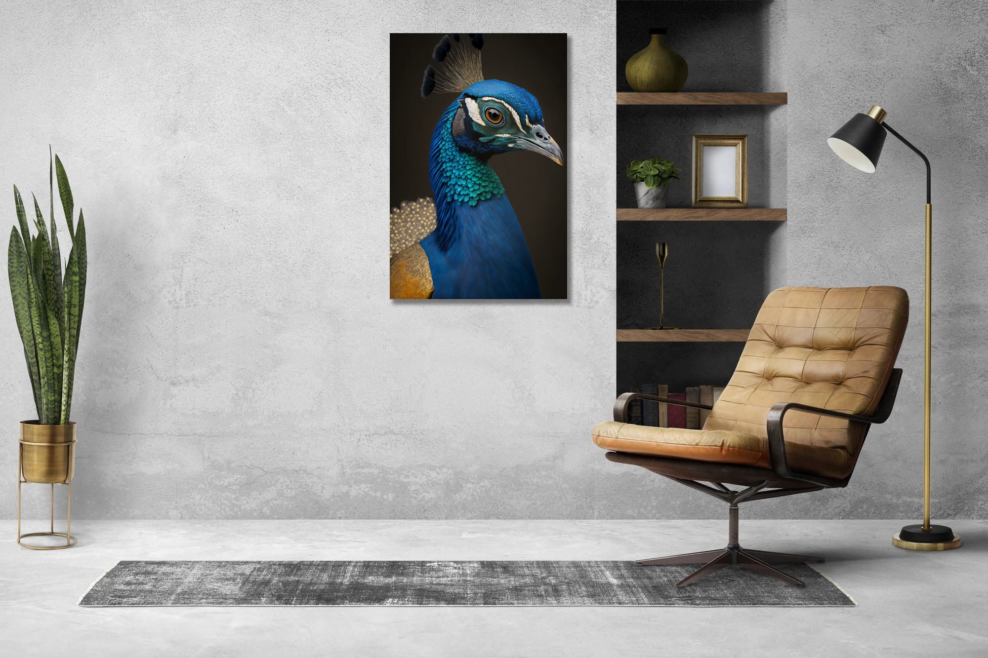 Hyperrealistic Peacock Canvas: Majestic Artwork - Image 5