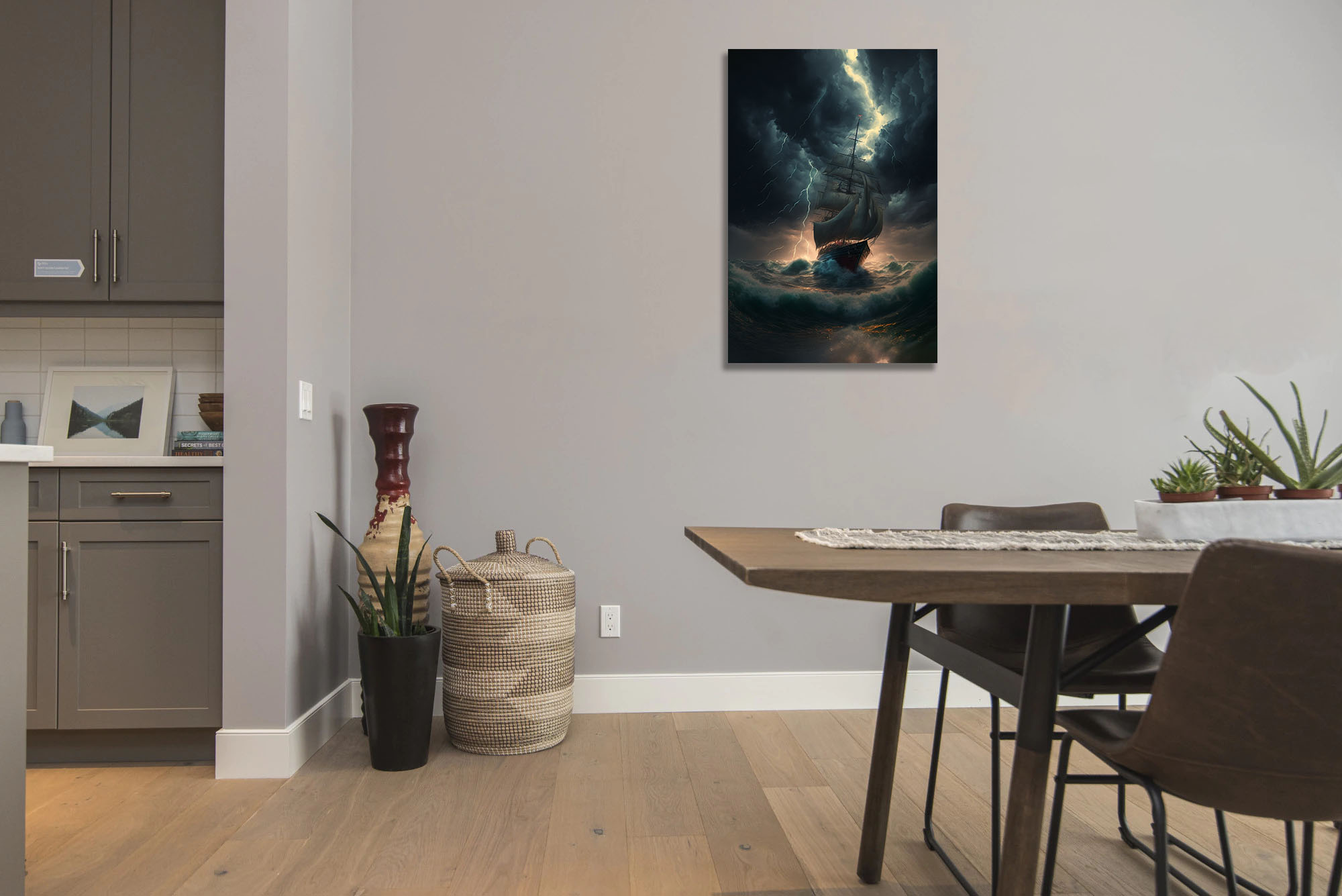 Sailing Through the Storm: A Watercolour Masterpiece - Image 3