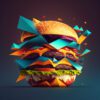 abstract burger printed art