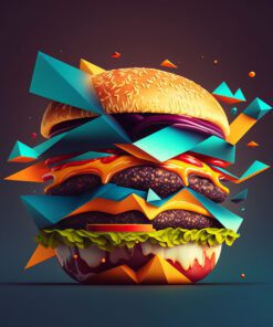 abstract burger printed art