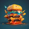 abstract burger printed art